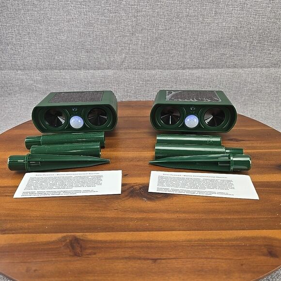 2 Solar Powered Motion Activated Animal Repeller for Lawn & Garden W/ Yard Stake - Picture 1 of 10